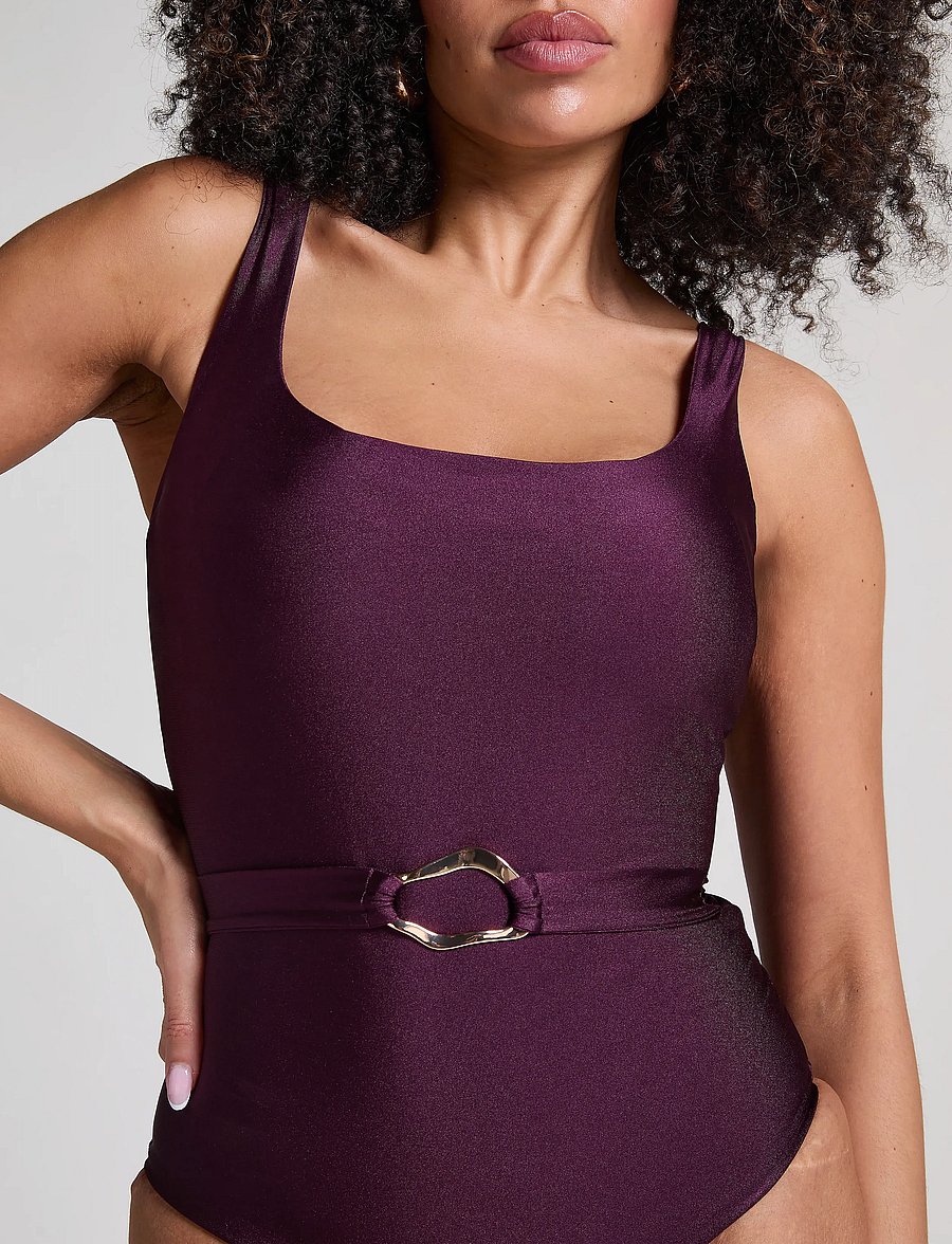 Hunkemöller - COSTA SHAPING BELT BS - badeanzüge - potent purple - 0