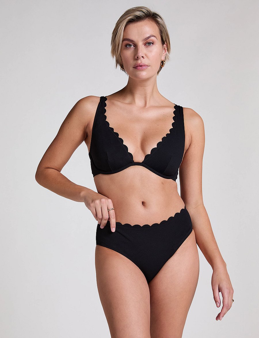 Hunkemöller - SCALLOP RIO MIDI - kõrge vöökohaga bikiinid - caviar - 0