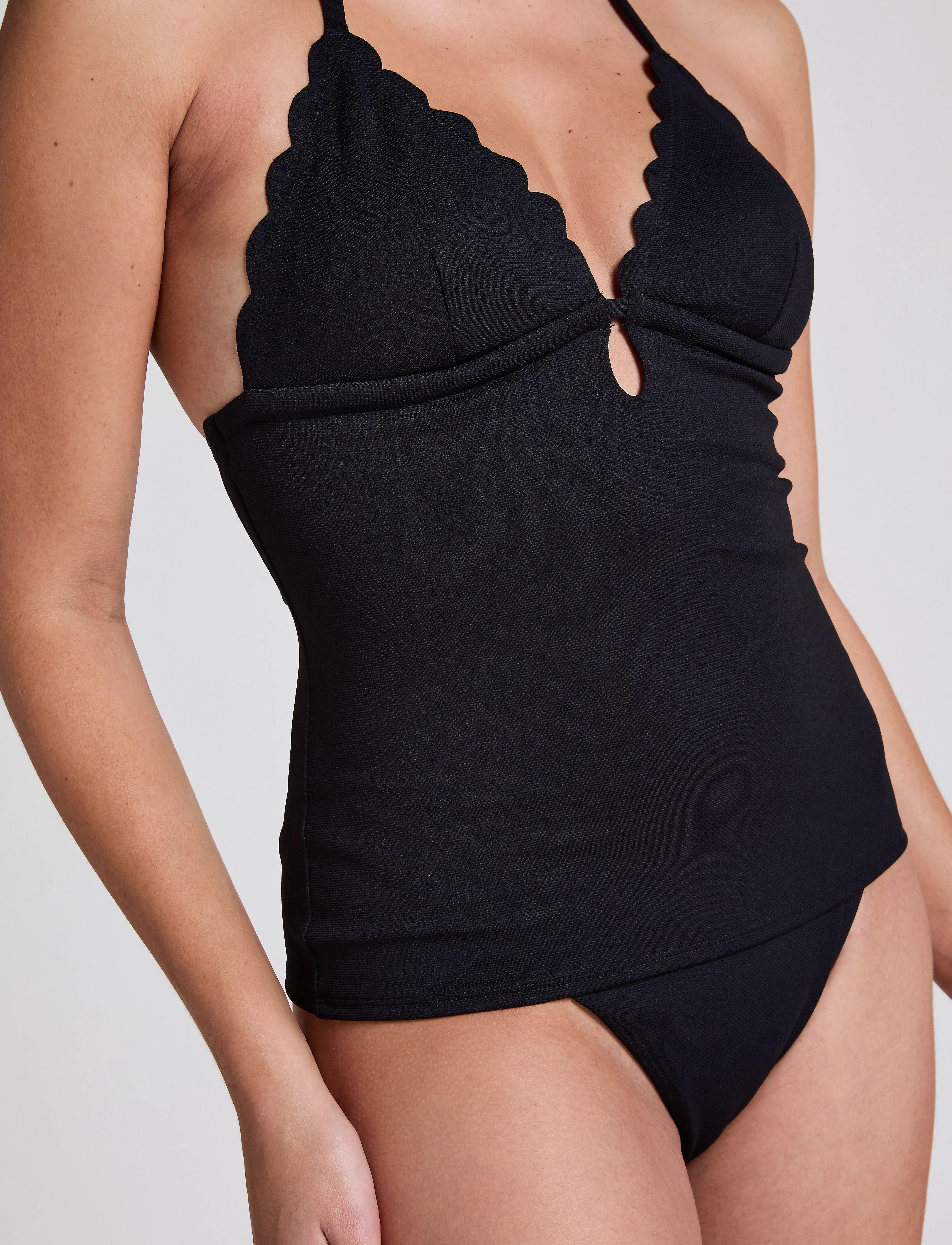 Hunkemöller SCALLOP SHAPING TANKINI - Badetøj - CAVIAR / black