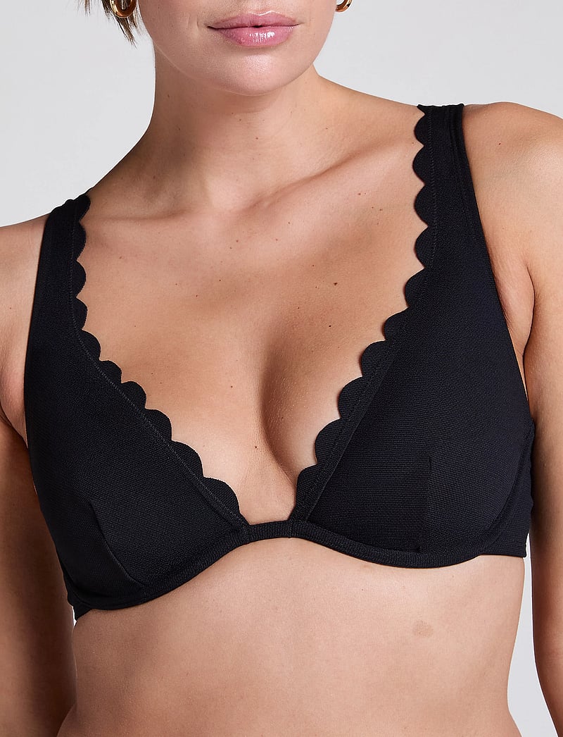 Hunkemöller - SCALLOP UP - bikinitoppar med bygel - caviar - 0