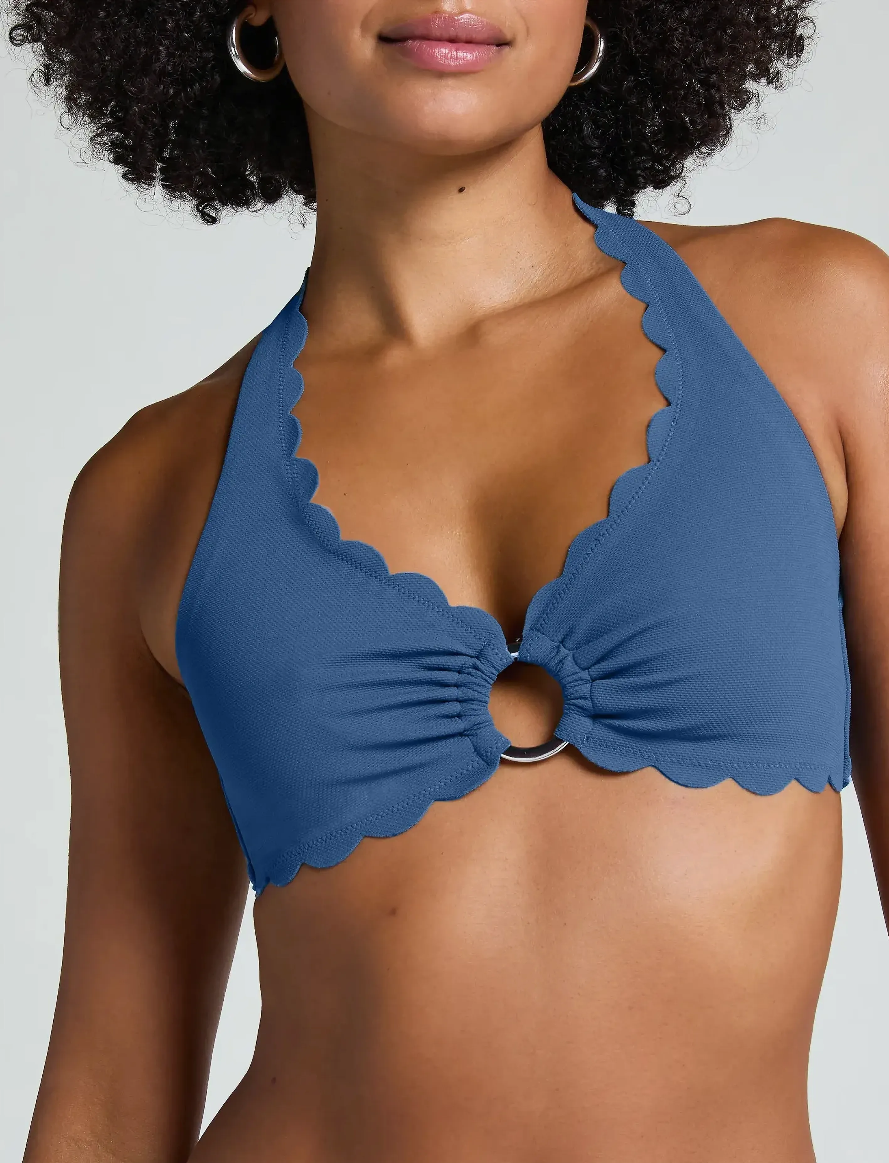 Hunkemöller - Scallop Halter Bikini Top - blue horizon - 3