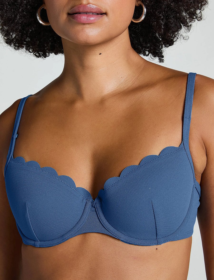 Hunkemöller - Scallop Padded Underwired Bikini Top - push-up bikini - blue horizon - 4