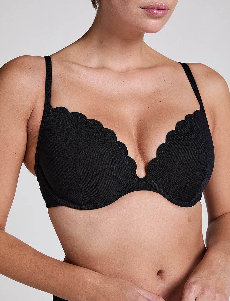 Hunkemöller - SCALLOP PP PUSH - push-up bikinier - caviar - 3