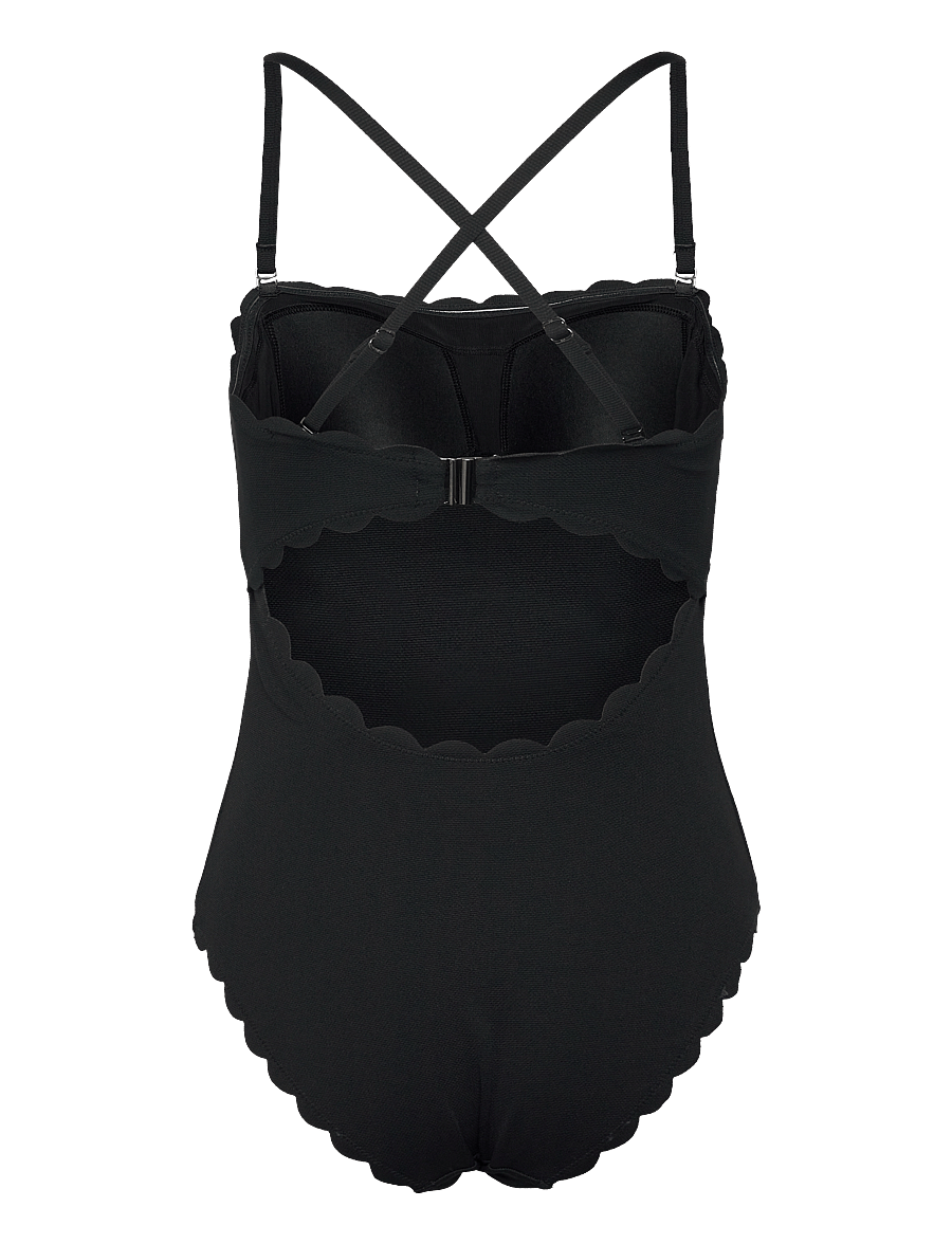 Hunkemöller - SCALLOP BANDEAU BS - badedragter - caviar - 4