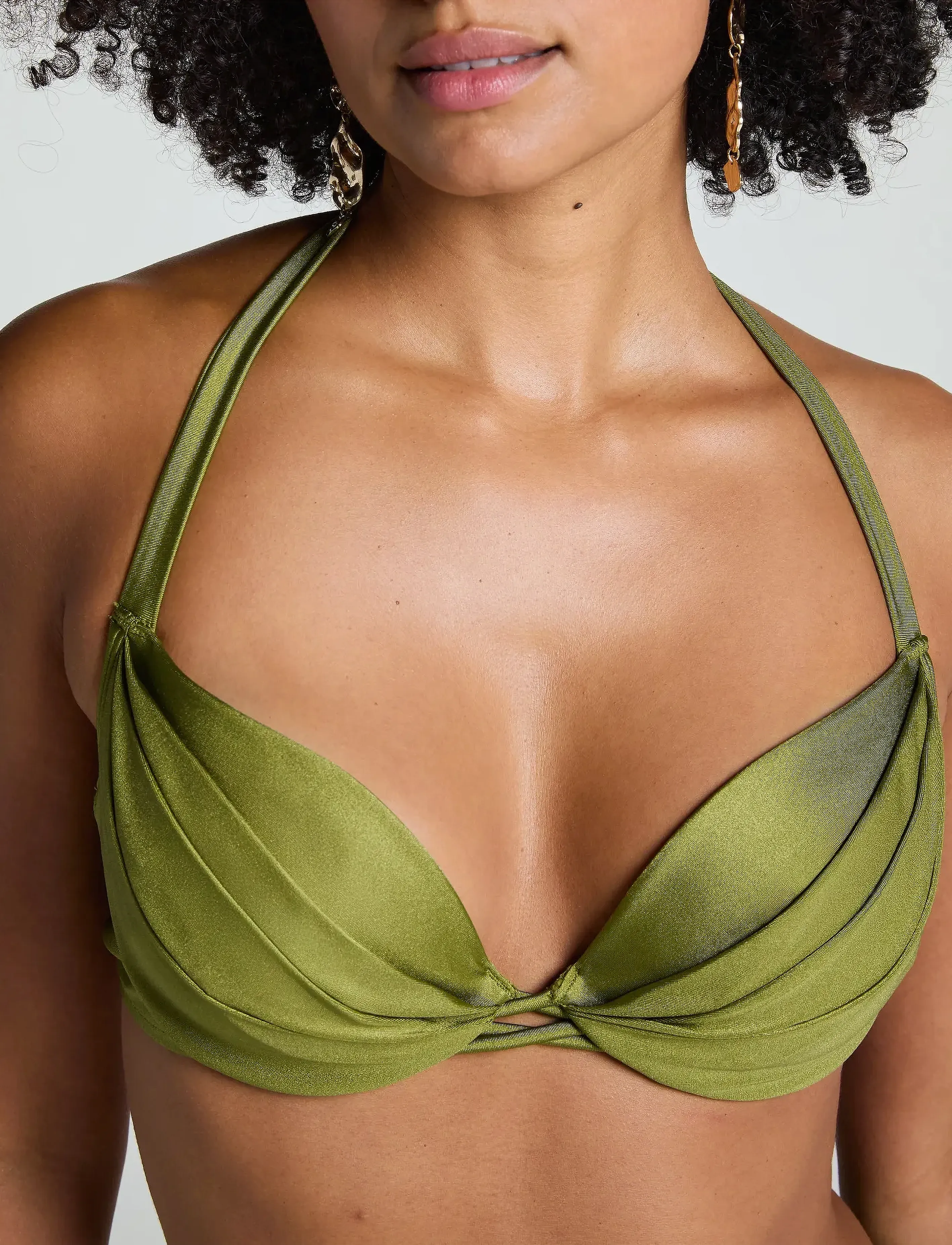 Hunkemöller - HOLBOX PLUNGE - bikinitoppe med bøjle - calla green - 3