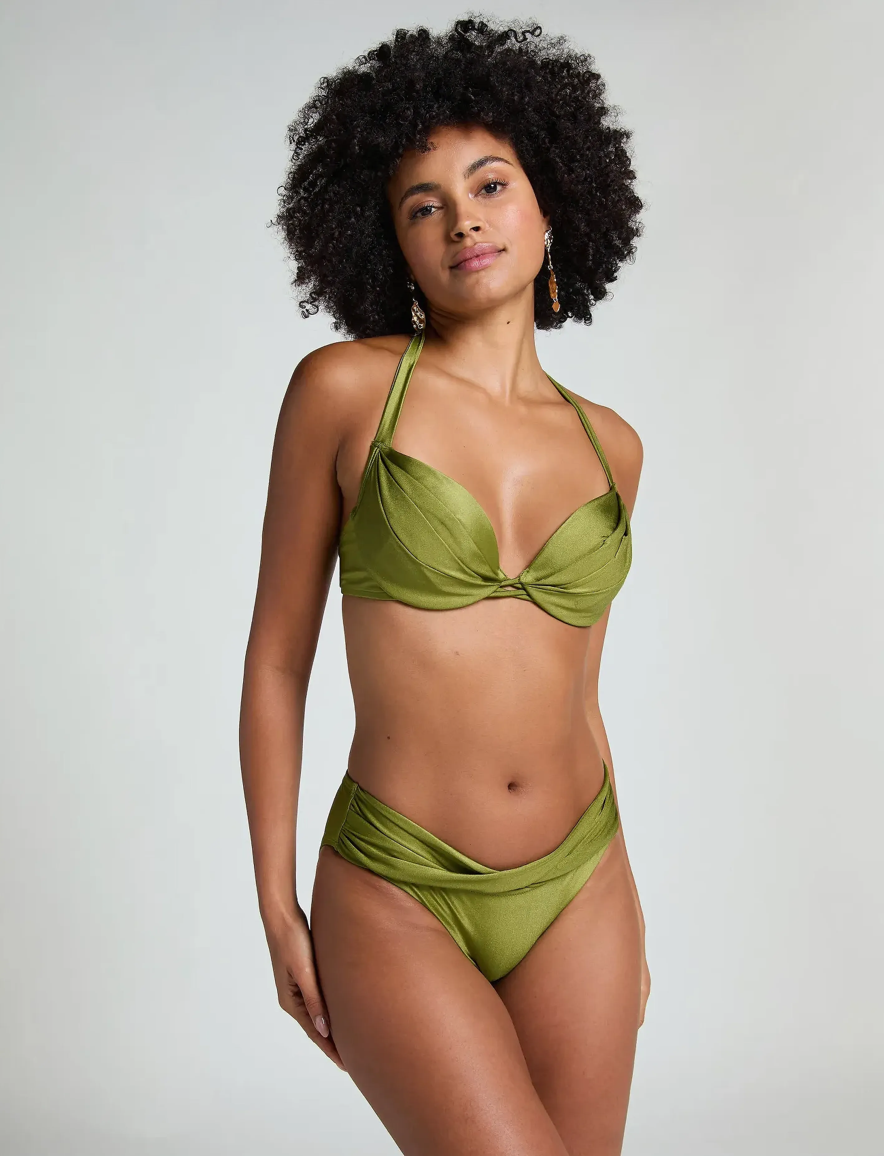 Hunkemöller - HOLBOX PLUNGE - bikinitoppe med bøjle - calla green - 4