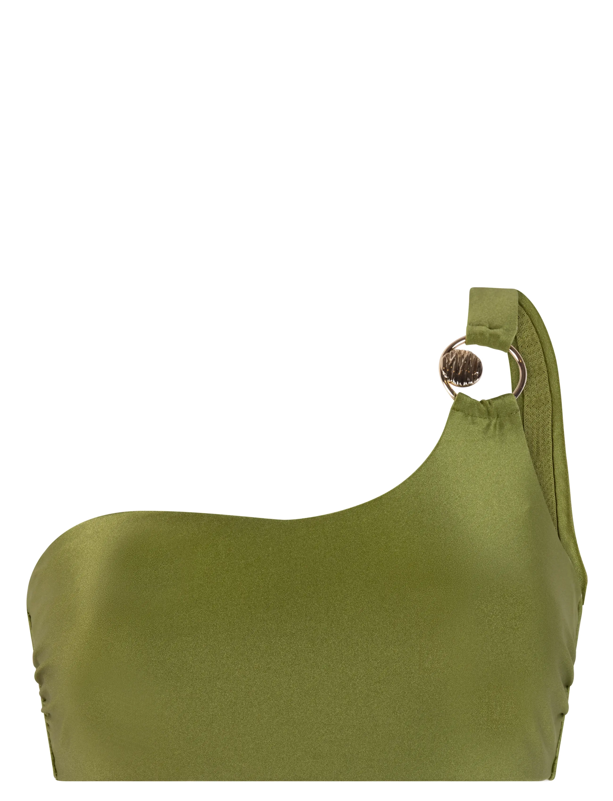 HOLBOX ONE SHOULDER CROPTOP - CALLA GREEN