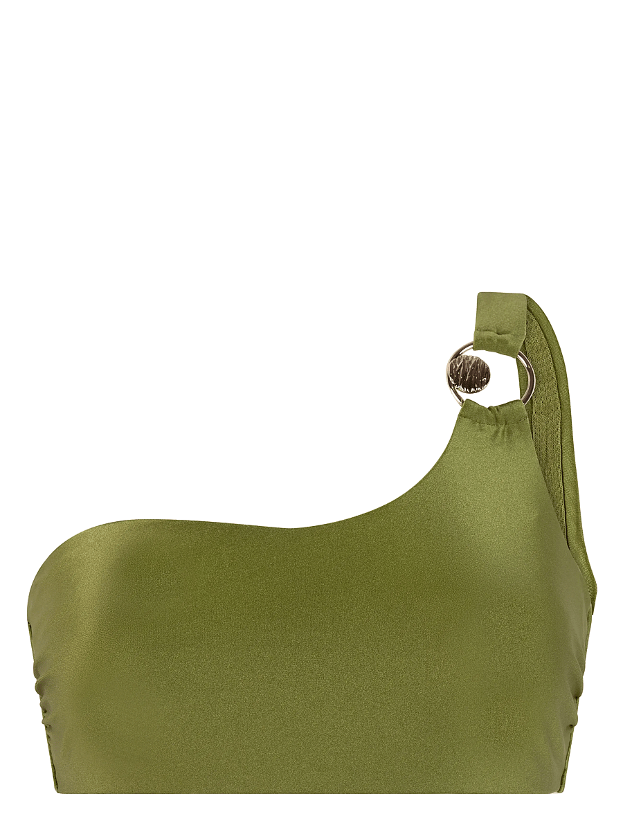 Hunkemöller - HOLBOX ONE SHOULDER CROPTOP - bandeau-bikini-oberteile - calla green - 1