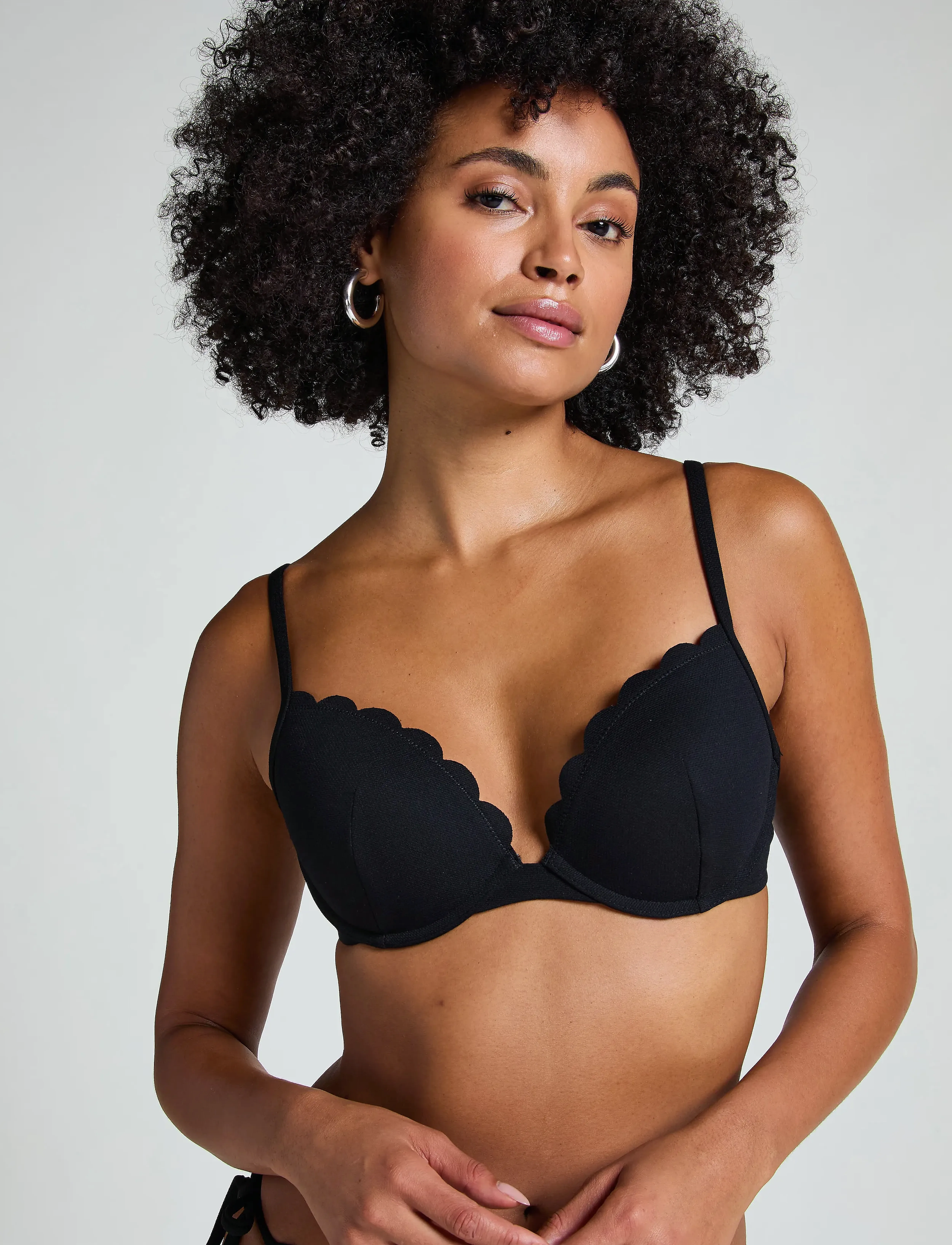Hunkemöller - SCALLOP PP - kaarituelliset bikinit - caviar - 0