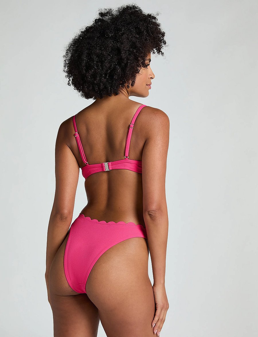 Hunkemöller - SCALLOP HIGH LEG R - brazilian bikinis - pink - 4