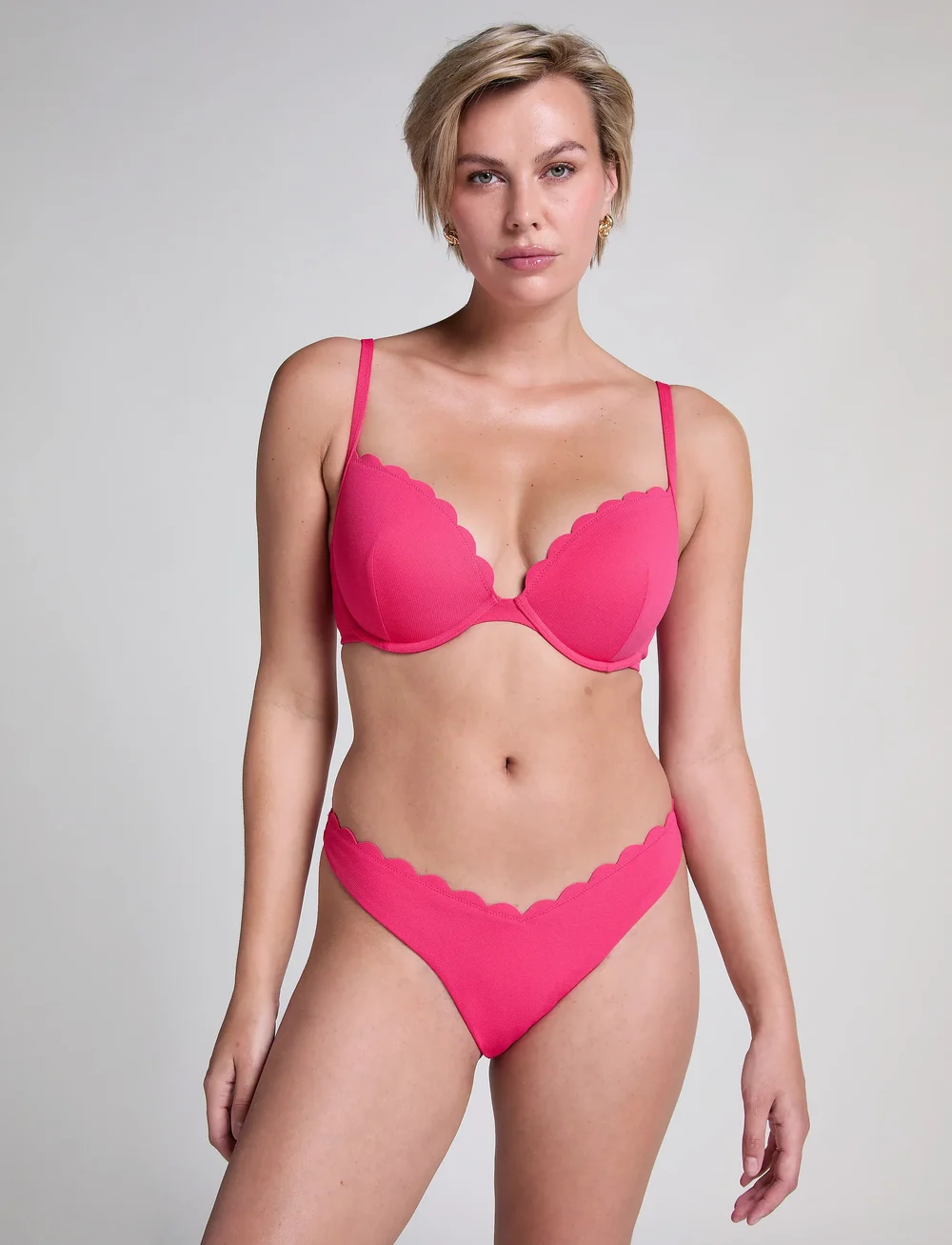 Hunkemöller - SCALLOP PP - kaarituelliset bikiniyläosat - pink - 4