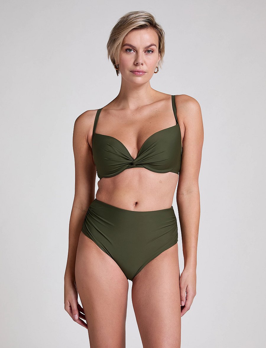 Hunkemöller - Luna High-Waisted Shaping Cheeky Bikini Bottoms - højtaljede bikinitrusser - deep depths - 0