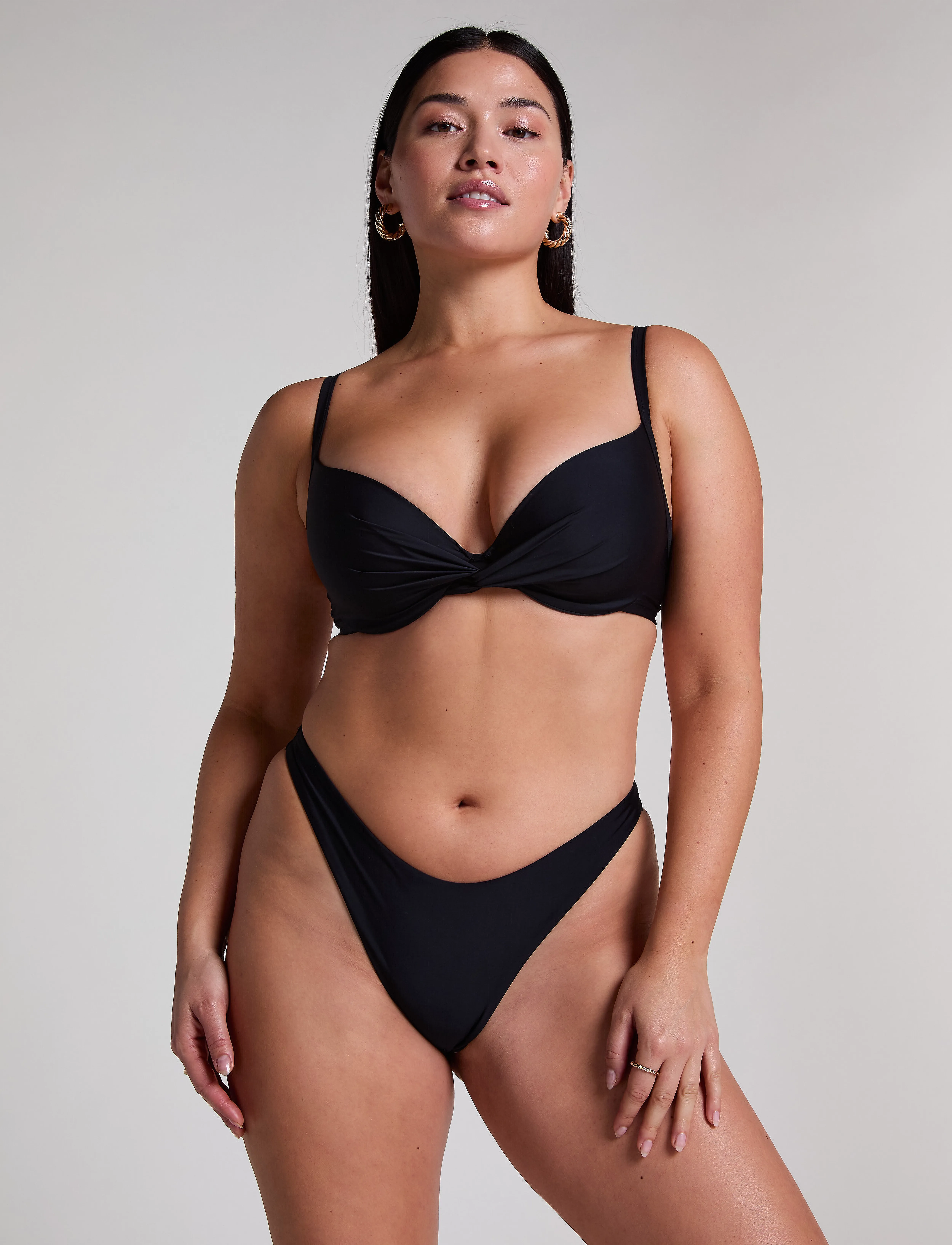 Hunkemöller LUNA HIGH LEG R - Badetøj - CAVIAR / black