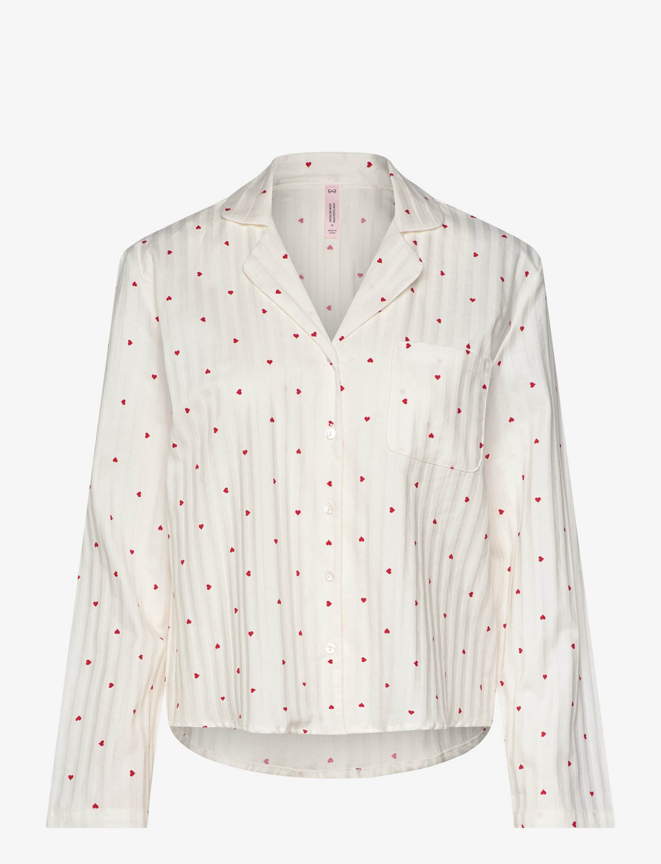 Hunkemöller - JACKET LS CO JACQUARD HEARTS - Överdelar - gardenia - 1