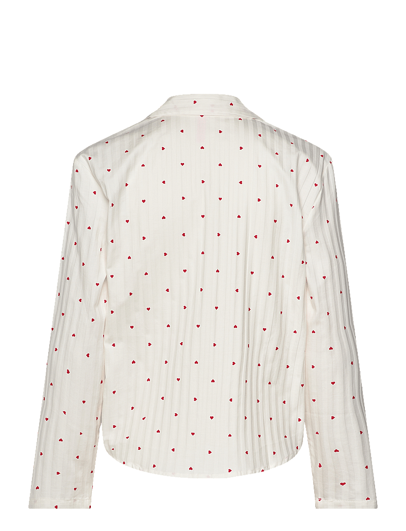 Hunkemöller - JACKET LS CO JACQUARD HEARTS - Överdelar - gardenia - 2
