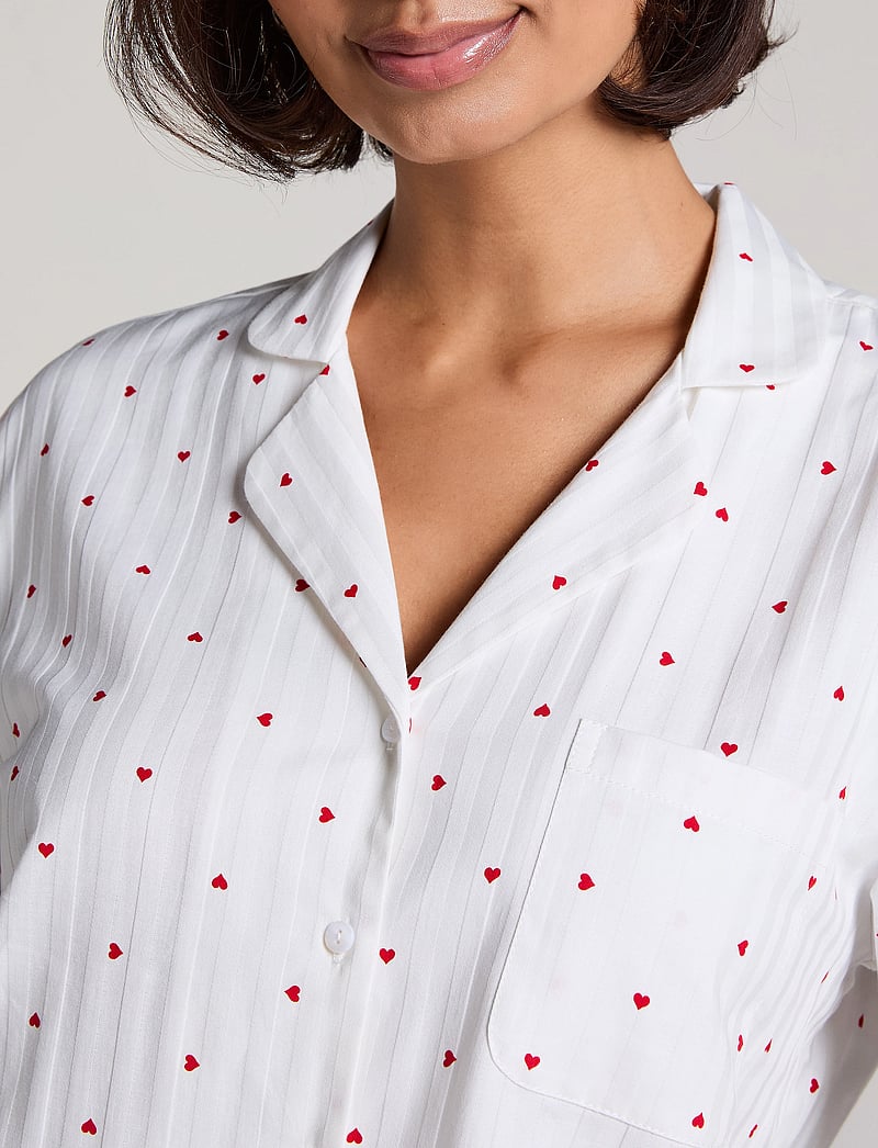 Hunkemöller - JACKET LS CO JACQUARD HEARTS - Överdelar - gardenia - 3