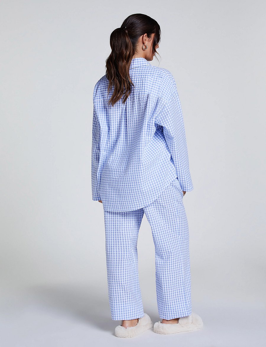 Hunkemöller - JACKET LS SEERSUCKER CHECK - Överdelar - hkm blue - 5