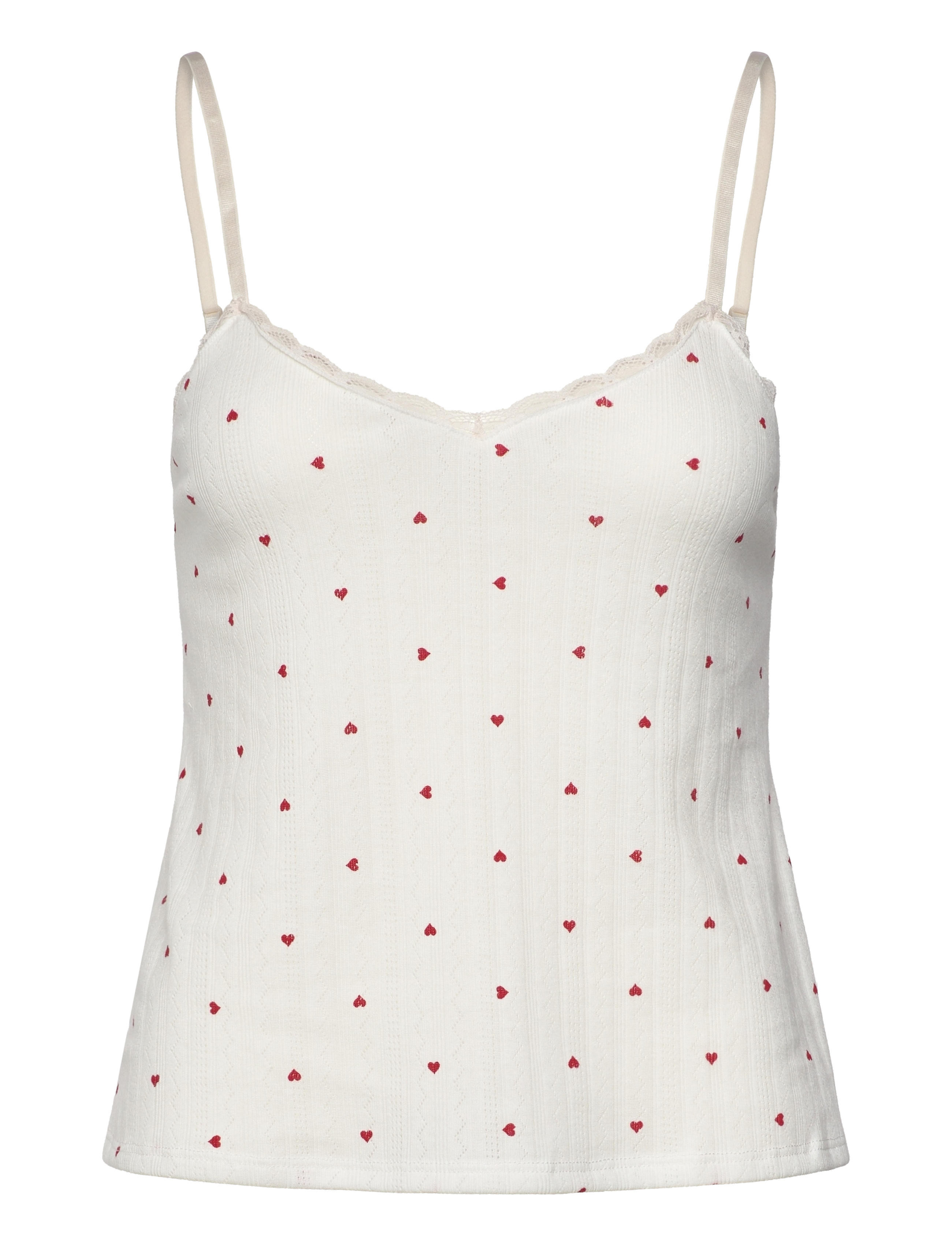 Hunkemöller - CAMI POINTELLE LACE HEARTS - hkm white - 1