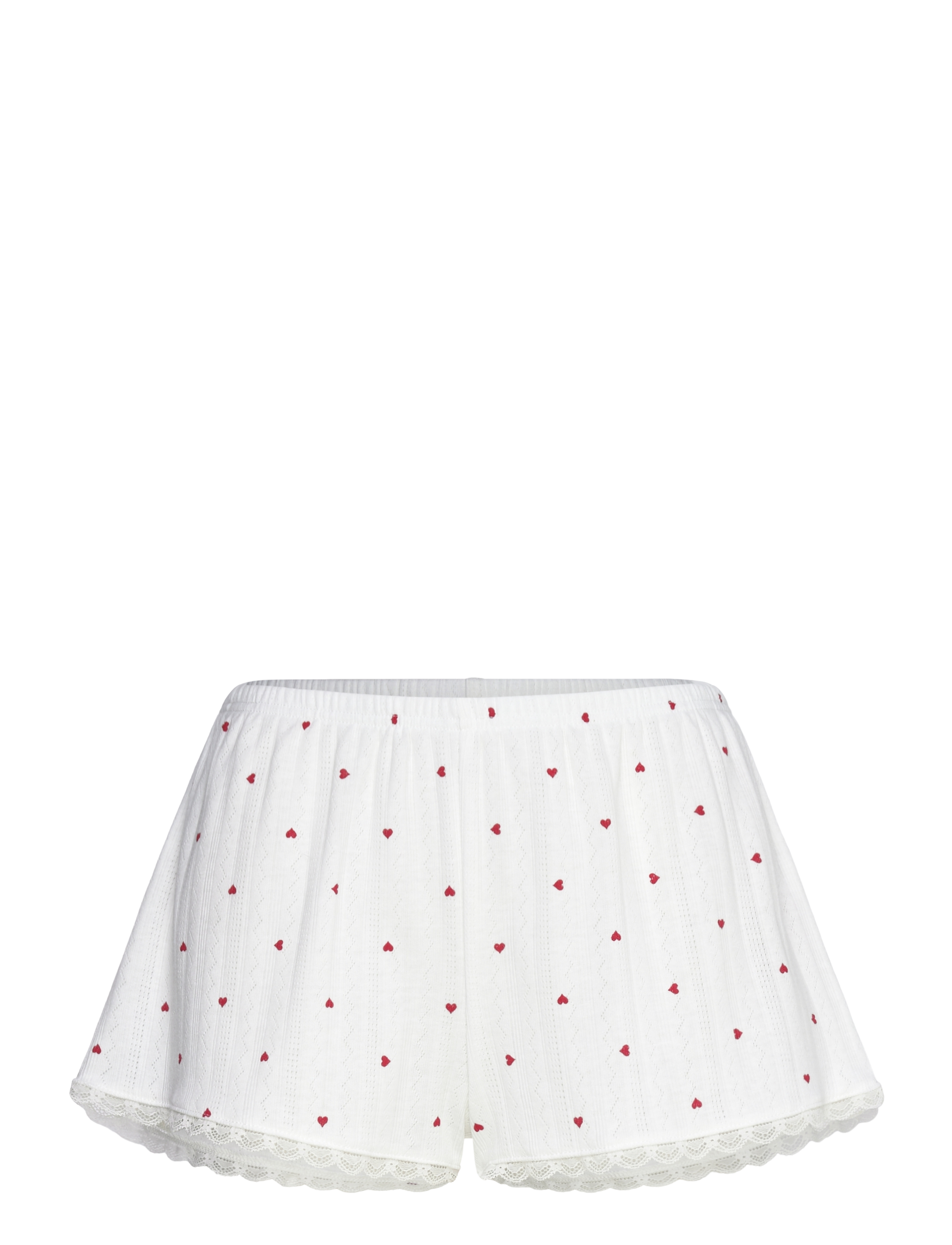 Hunkemöller - SHORT POINTELLE LACE HEARTS - hkm white - 1