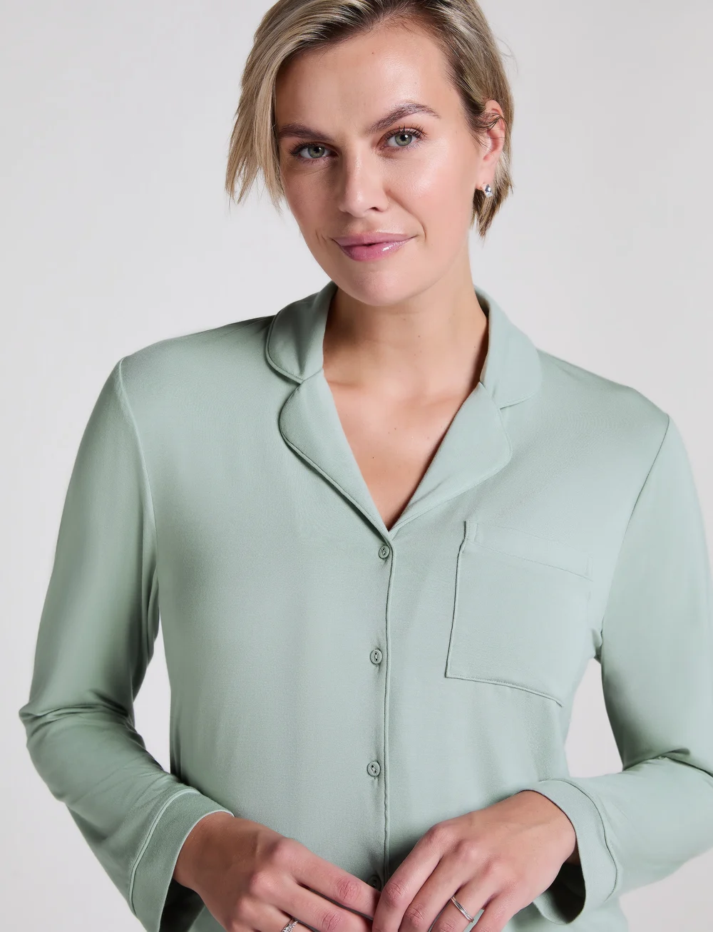 Hunkemöller - JACKET LS JERSEY ESSENTIAL - oberteile - iceberg green - 3