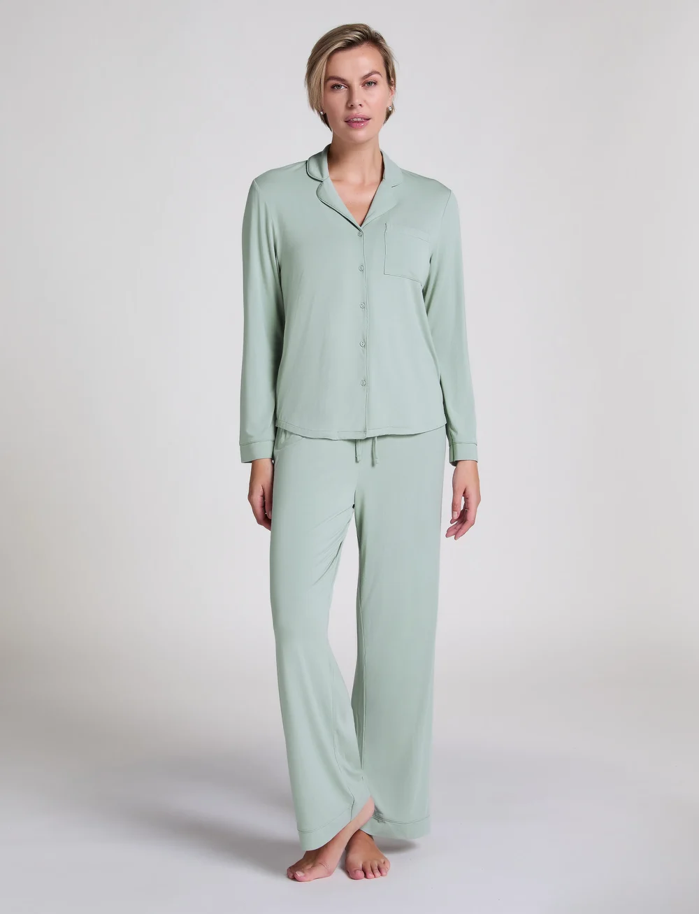 Hunkemöller - JACKET LS JERSEY ESSENTIAL - oberteile - iceberg green - 4