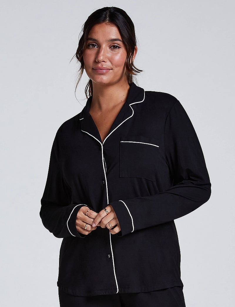 Hunkemöller - JACKET LS JERSEY ESSENTIAL - black - 0