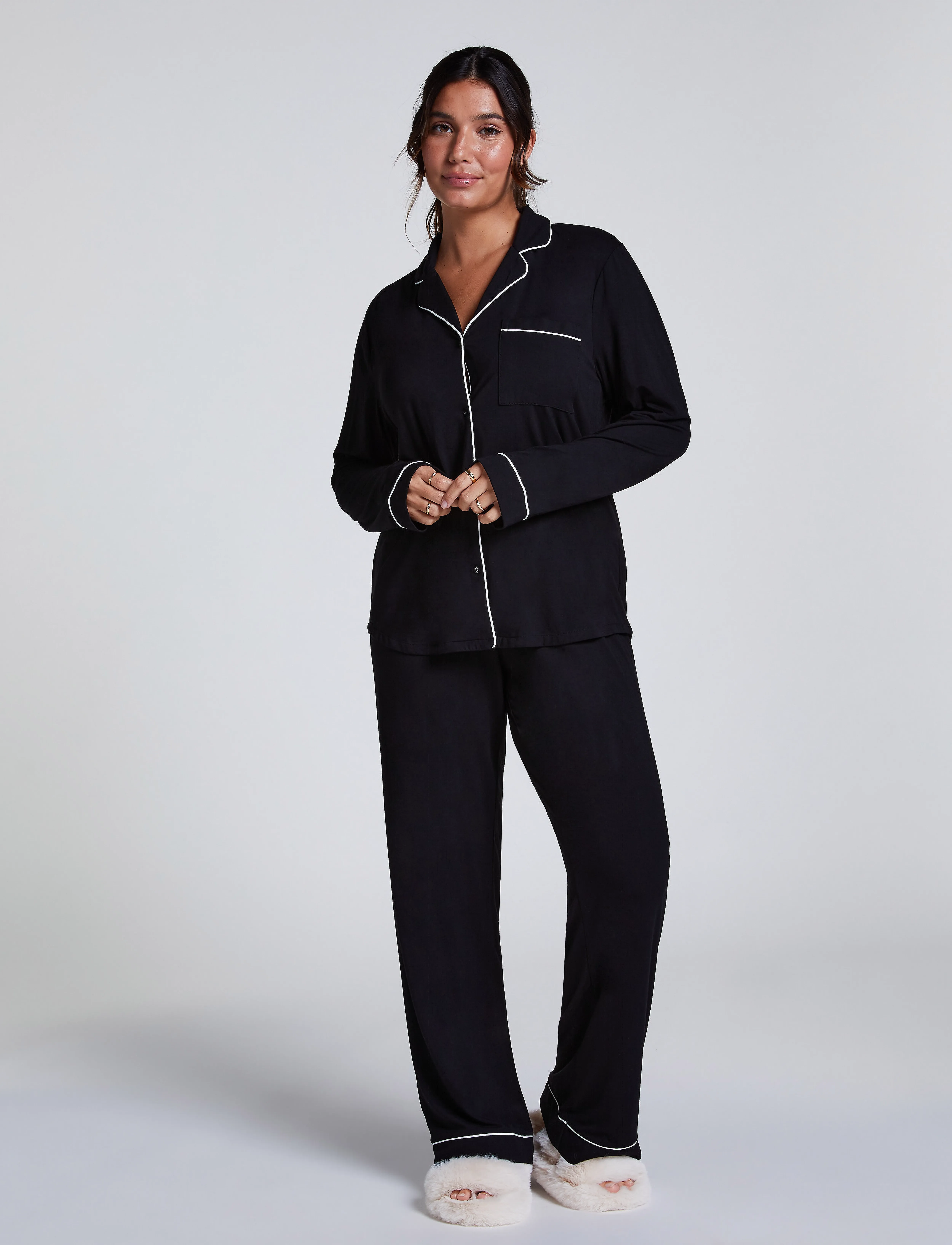 Hunkemöller - JACKET LS JERSEY ESSENTIAL - black - 4