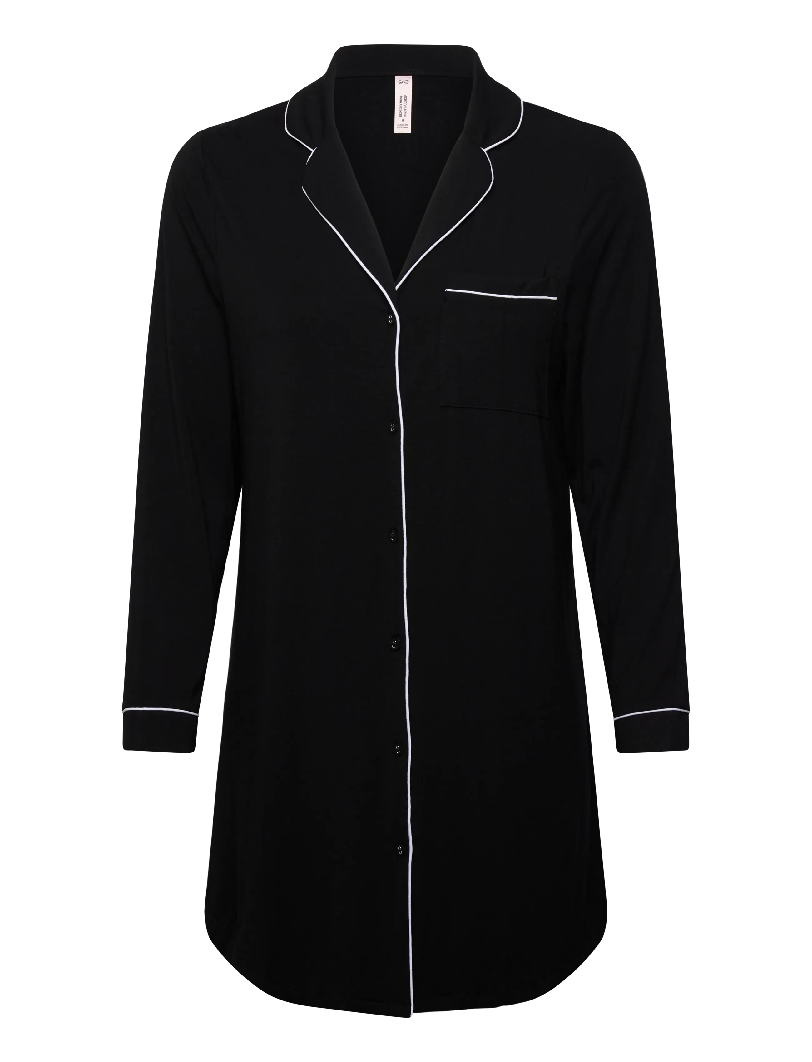 Hunkemöller Shirtdress Ls Jersey Essential - Undertøj - BLACK / black
