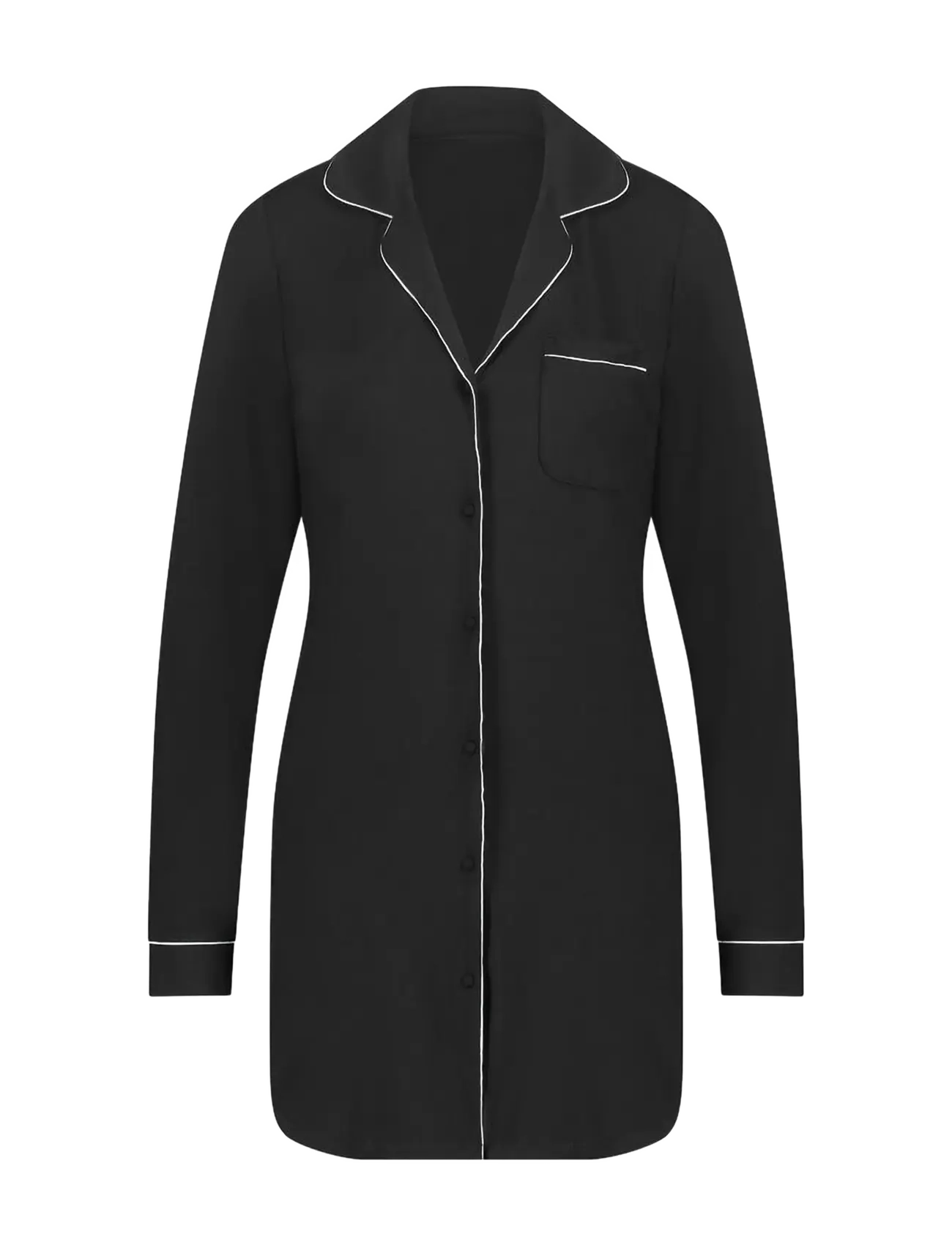 Hunkemöller Shirtdress Ls Jersey Essentia - Nightdresses - BLACK / black