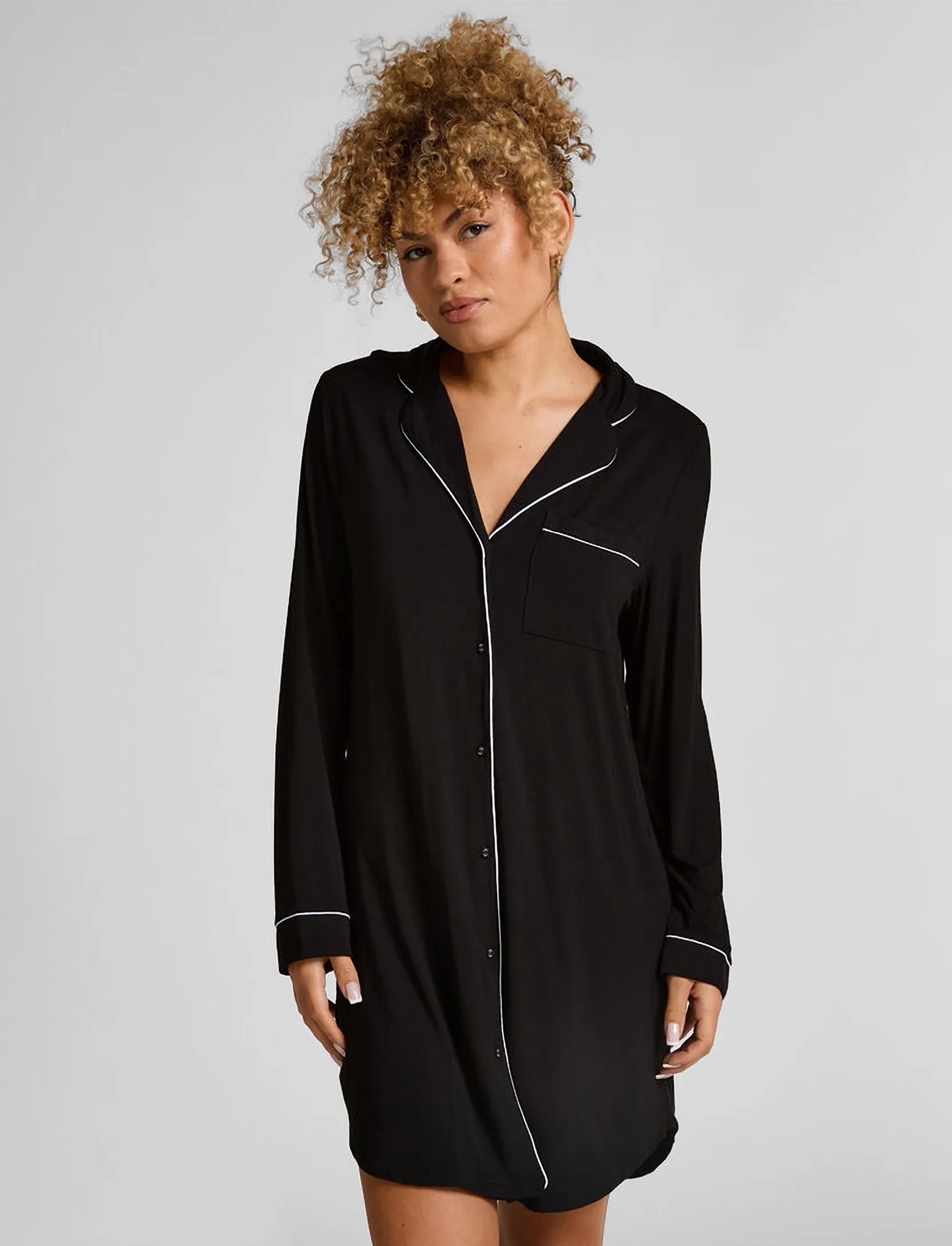 Hunkemöller - Shirtdress Ls Jersey Essentia - lowest prices - black - 0