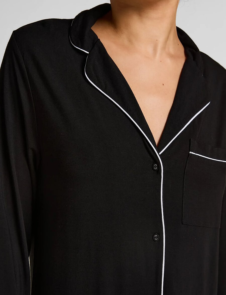 Hunkemöller - Shirtdress Ls Jersey Essenti - nattlinnen - black - 4