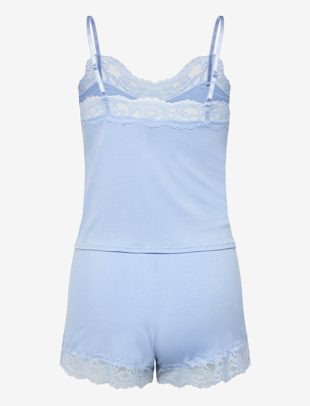 Hunkemöller - PJ CAMI JERSEY LACE NANA - pižamos - brunnera blue - 2