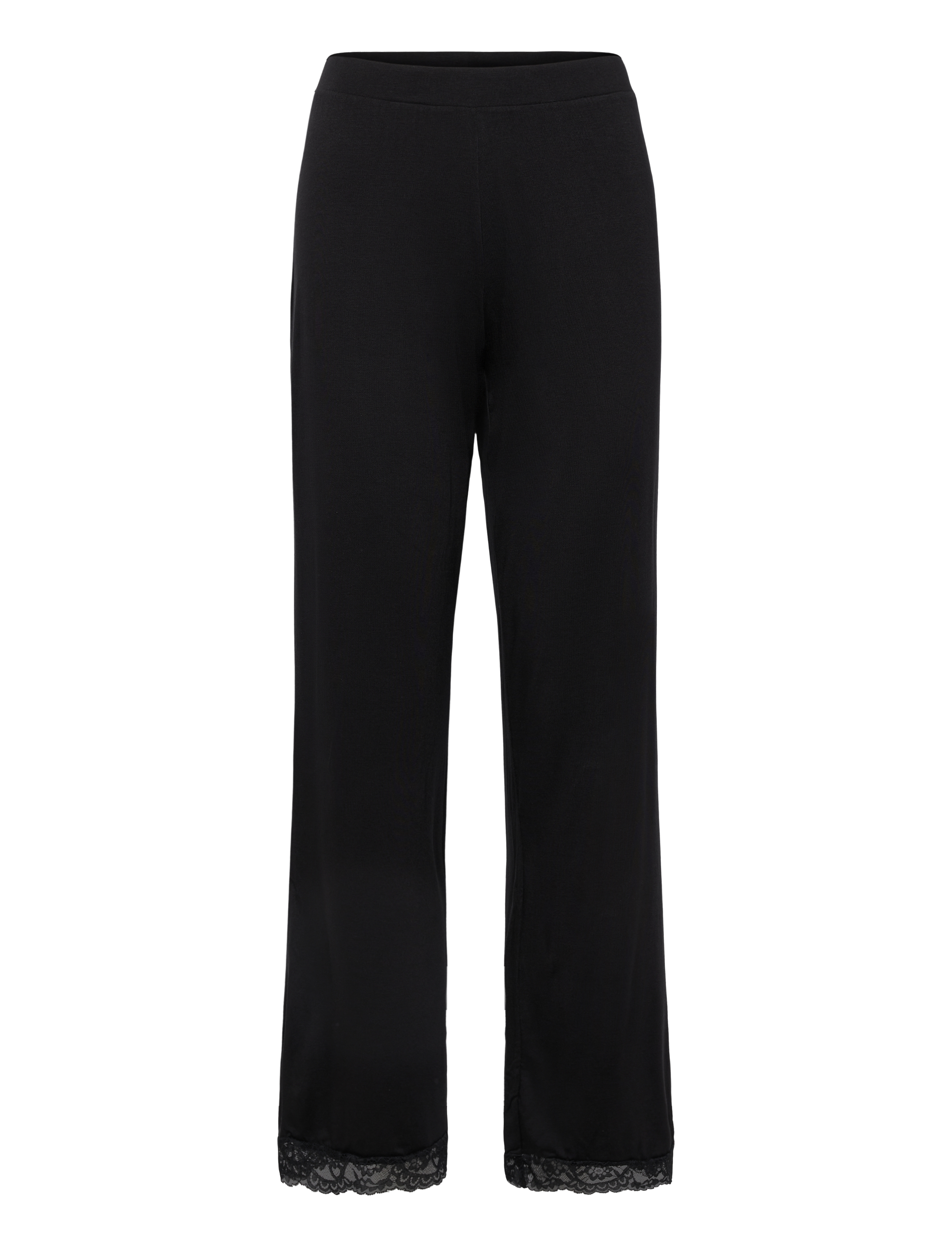 Hunkemöller - PJ SS JERSEY LACE NANNA - black - 3