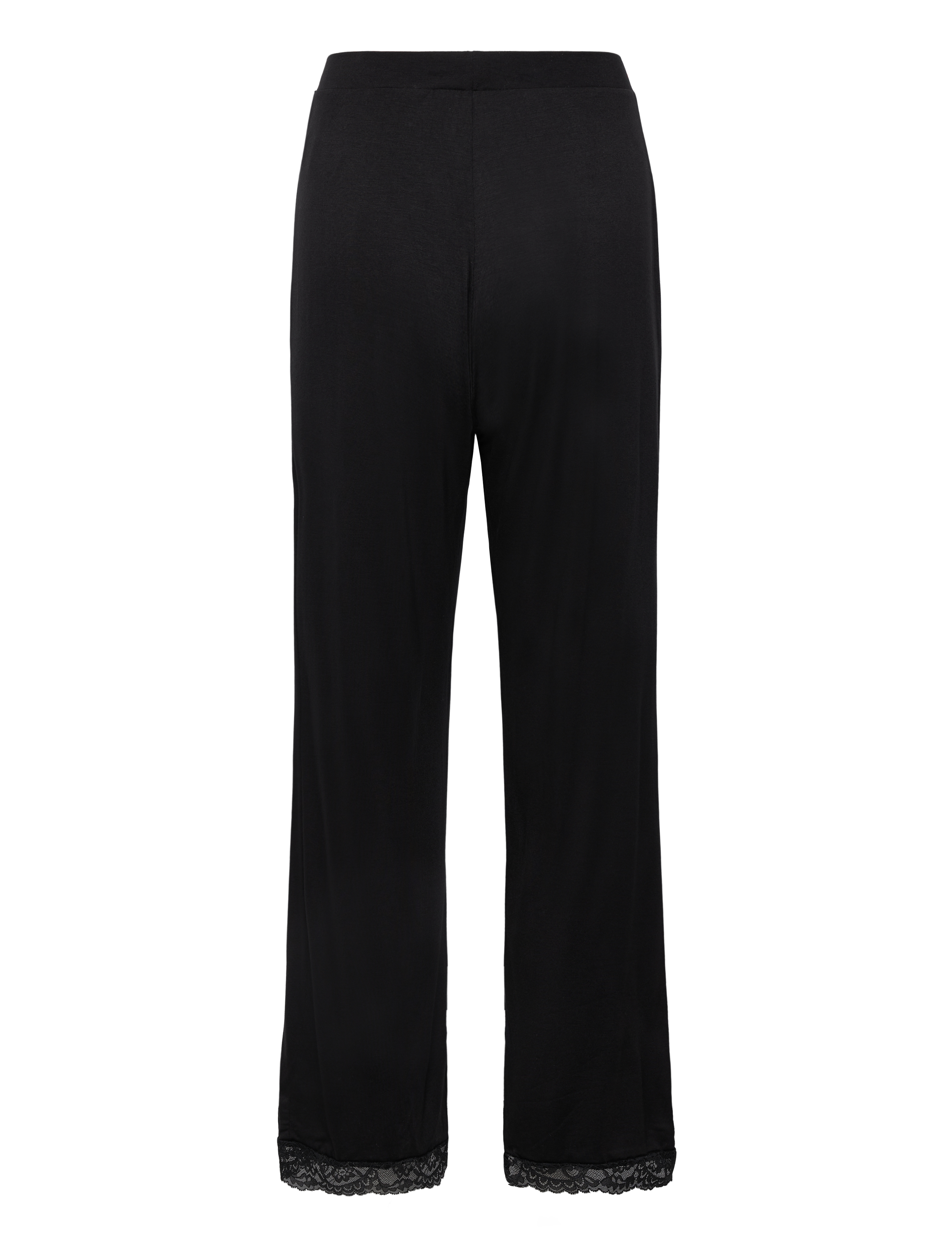 Hunkemöller - PJ SS JERSEY LACE NANNA - black - 4