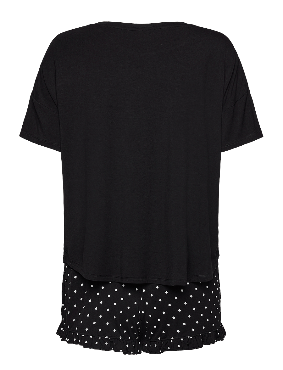 Hunkemöller - PJ SHORT LOOSEFIT DOT - pidžaamad - black - 2