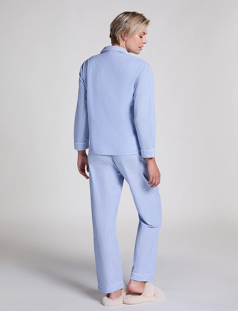 Hunkemöller - JACKET LS COTTON STRIPE - alussärgid - hkm blue - 5