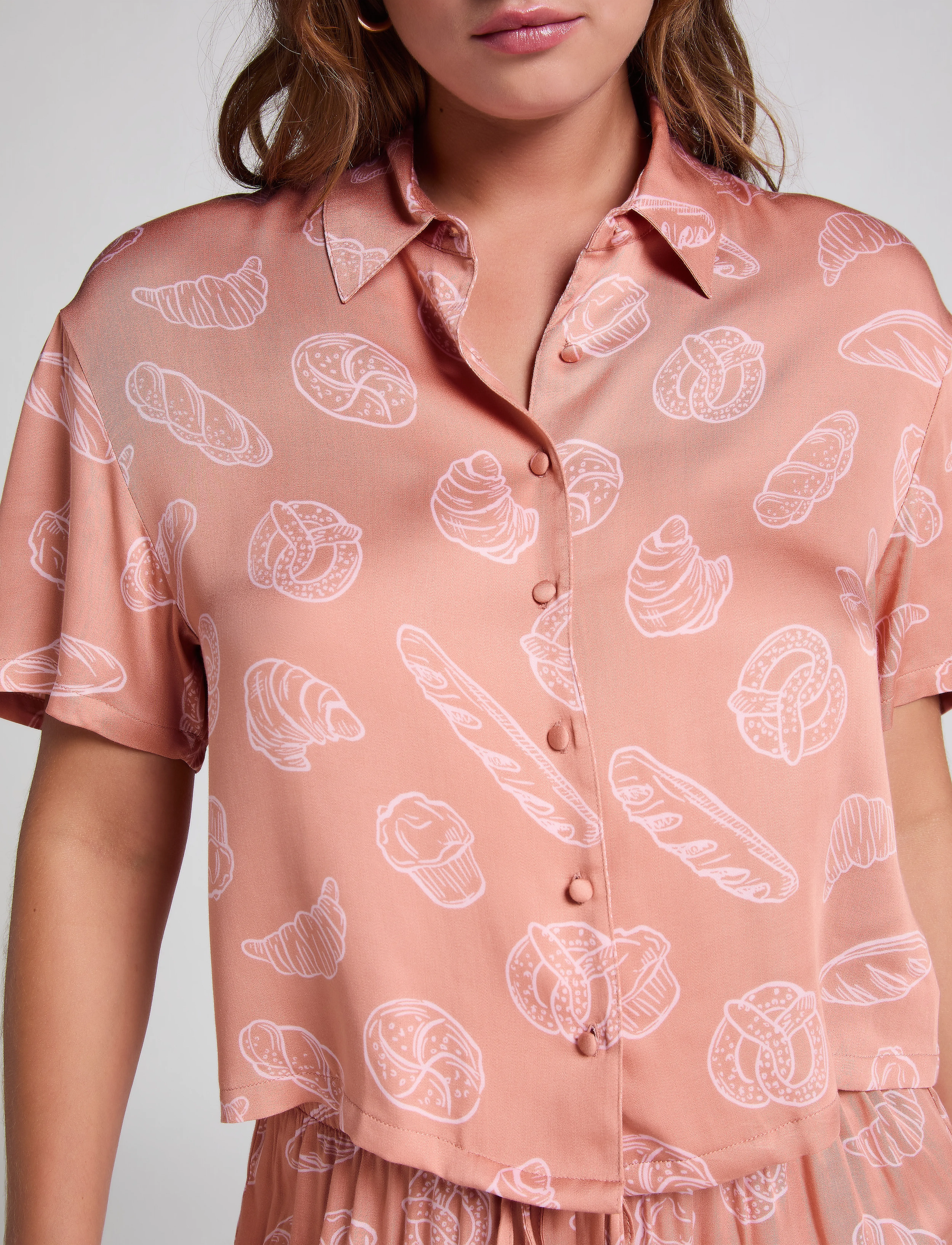 Hunkemöller JACKET SS VIS SATIN - Pesu ja aluspesu - HKM TAN / pink/rose