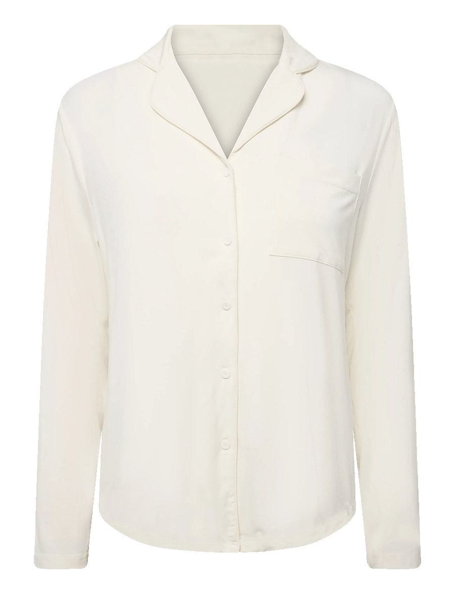 Hunkemöller - JACKET LS JERSEY ESSENTIAL - langärmelige blusen - whisper white - 1