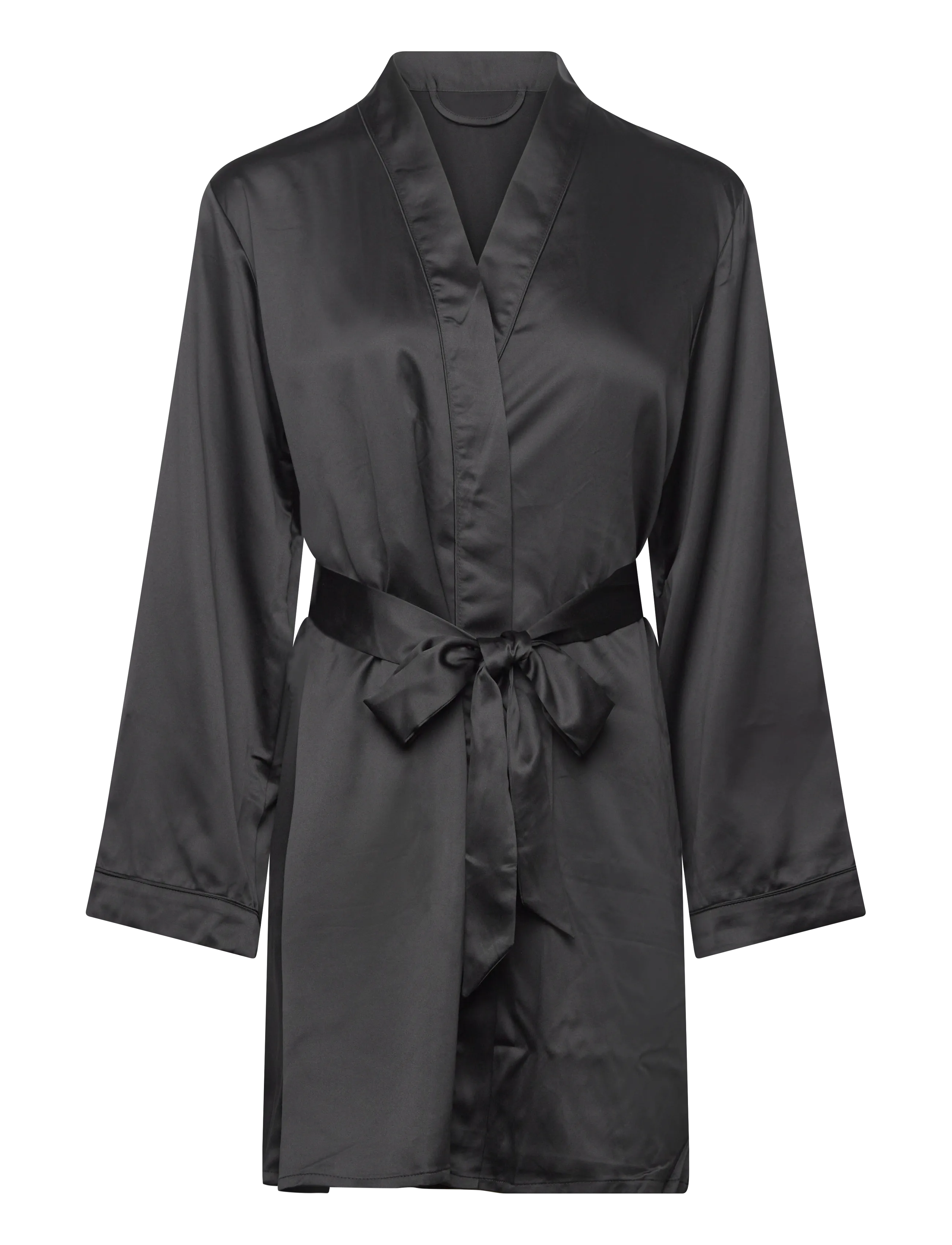HUNKEMÖLLER Kimono Satin Schwarz - XL/XXL - Damen