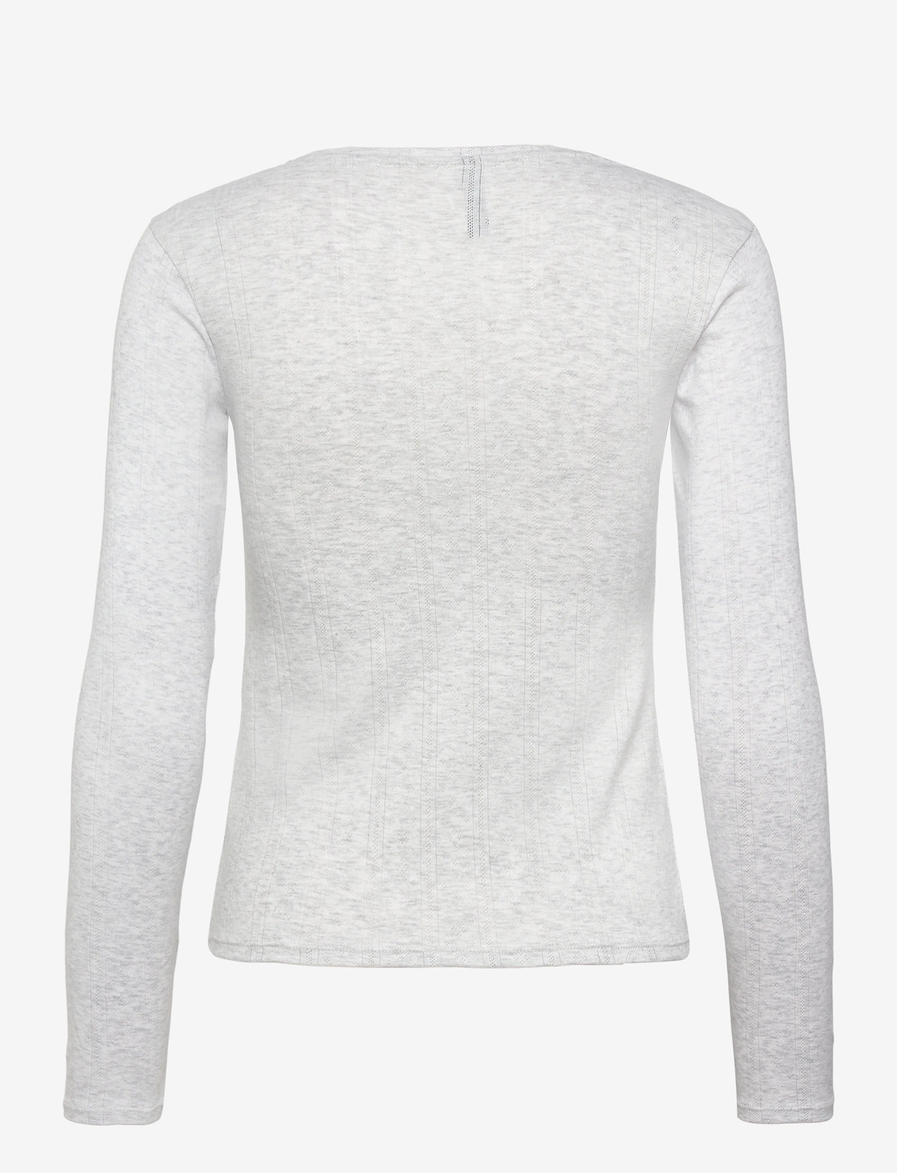 Hunkemöller - TOP LS POINTELLE - oberteile - white grey melee - 1