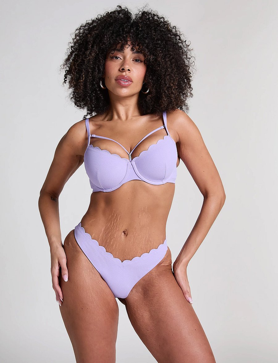 Hunkemöller - SCALLOP HIGH LEG R - brazilian bikinier - hkm purple - 0