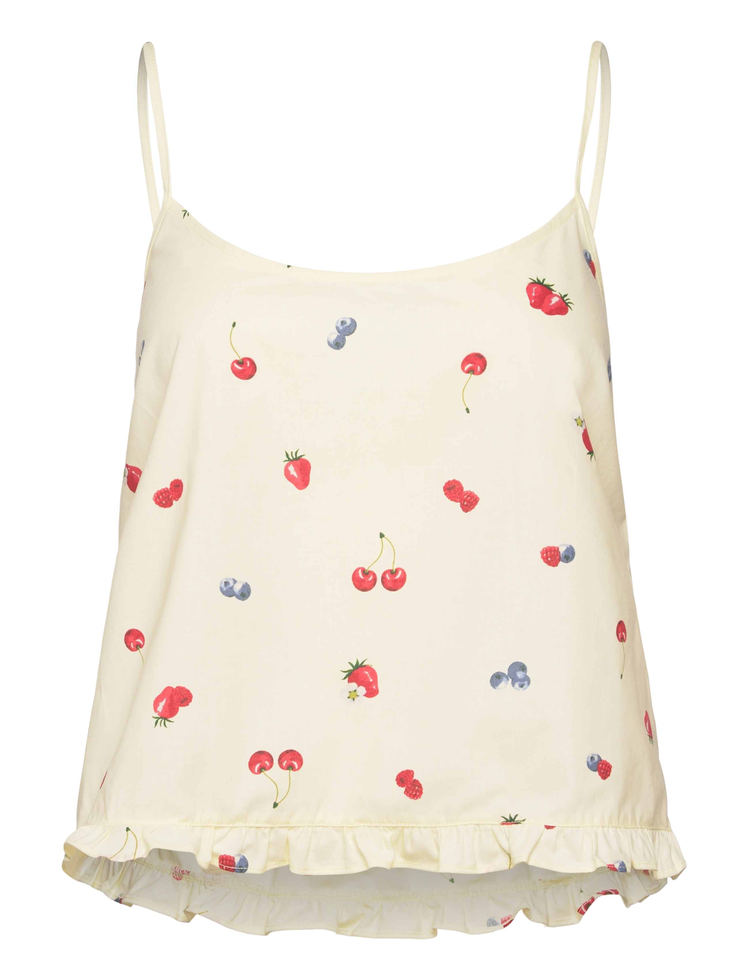 Hunkemöller CAMI WOVEN RUFFLE FRUIT - Everyday Style - HKM YELLOW / cream