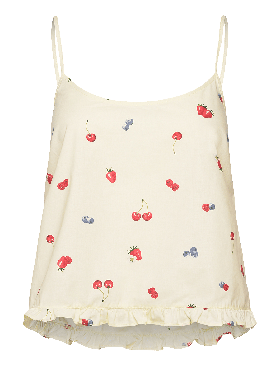 Hunkemöller - CAMI WOVEN RUFFLE FRUIT - oberteile - hkm yellow - 1
