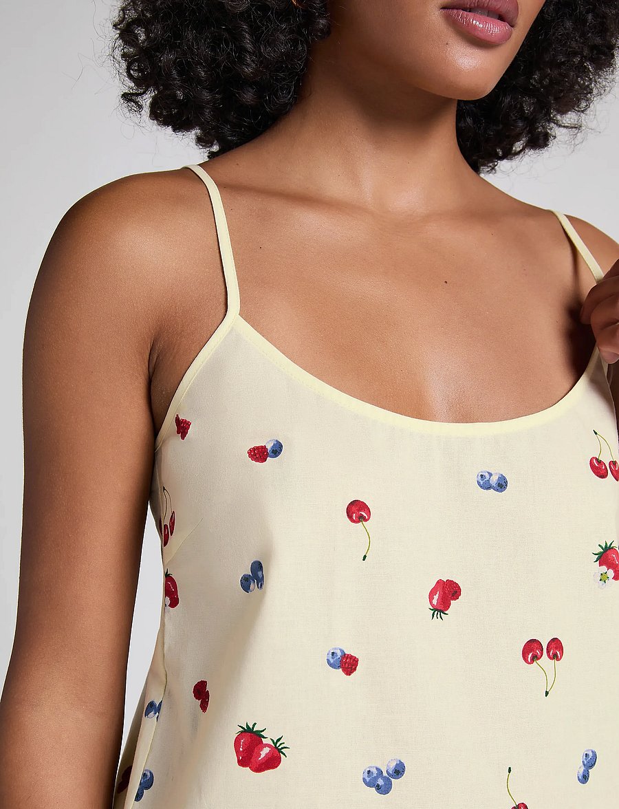 Hunkemöller - CAMI WOVEN RUFFLE FRUIT - oberteile - hkm yellow - 3