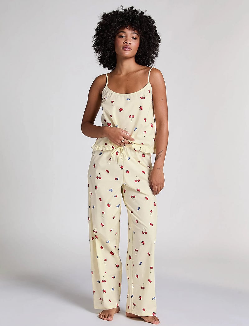 Hunkemöller - PANT WOVEN FRUIT - pyjamahose - hkm yellow - 0