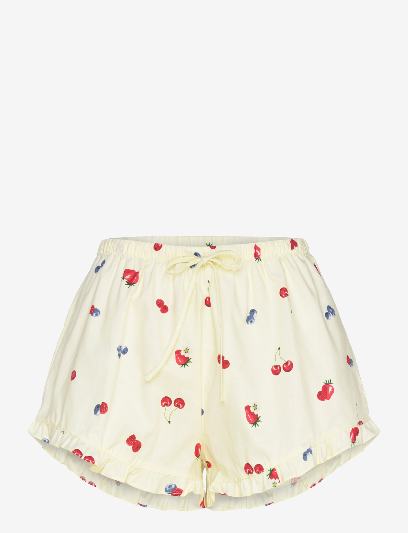 Hunkemöller - SHORT WOVEN RUFFLE FRUIT - casual shorts - hkm yellow - 1