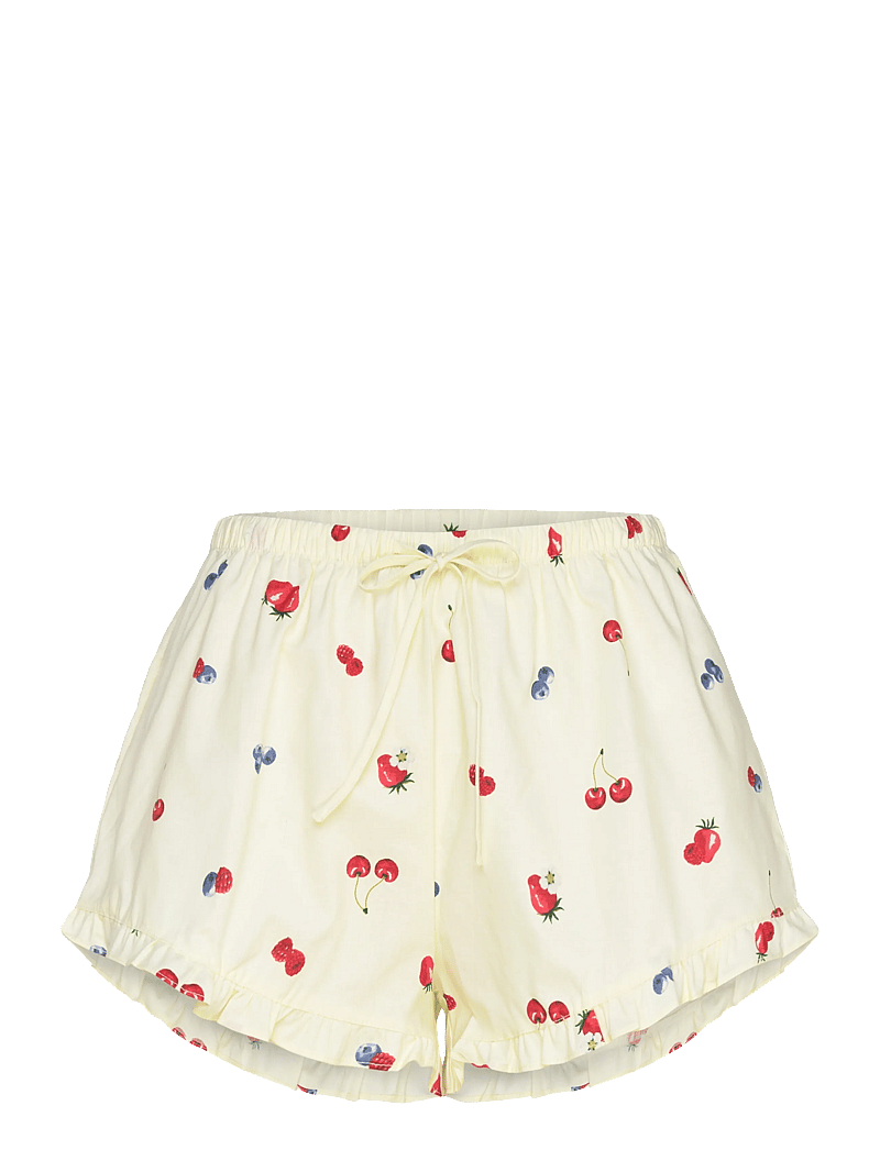 Hunkemöller - SHORT WOVEN RUFFLE FRUIT - casual shorts - hkm yellow - 1
