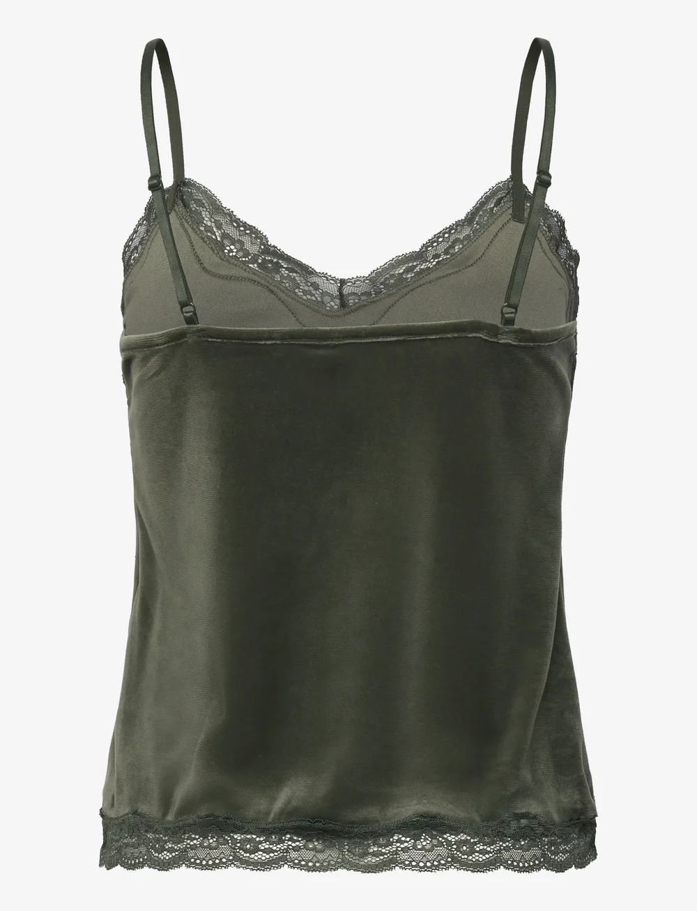 Hunkemöller - CAMI VELOURS SCALLOP LACE - overdele - climbing ivy - 1