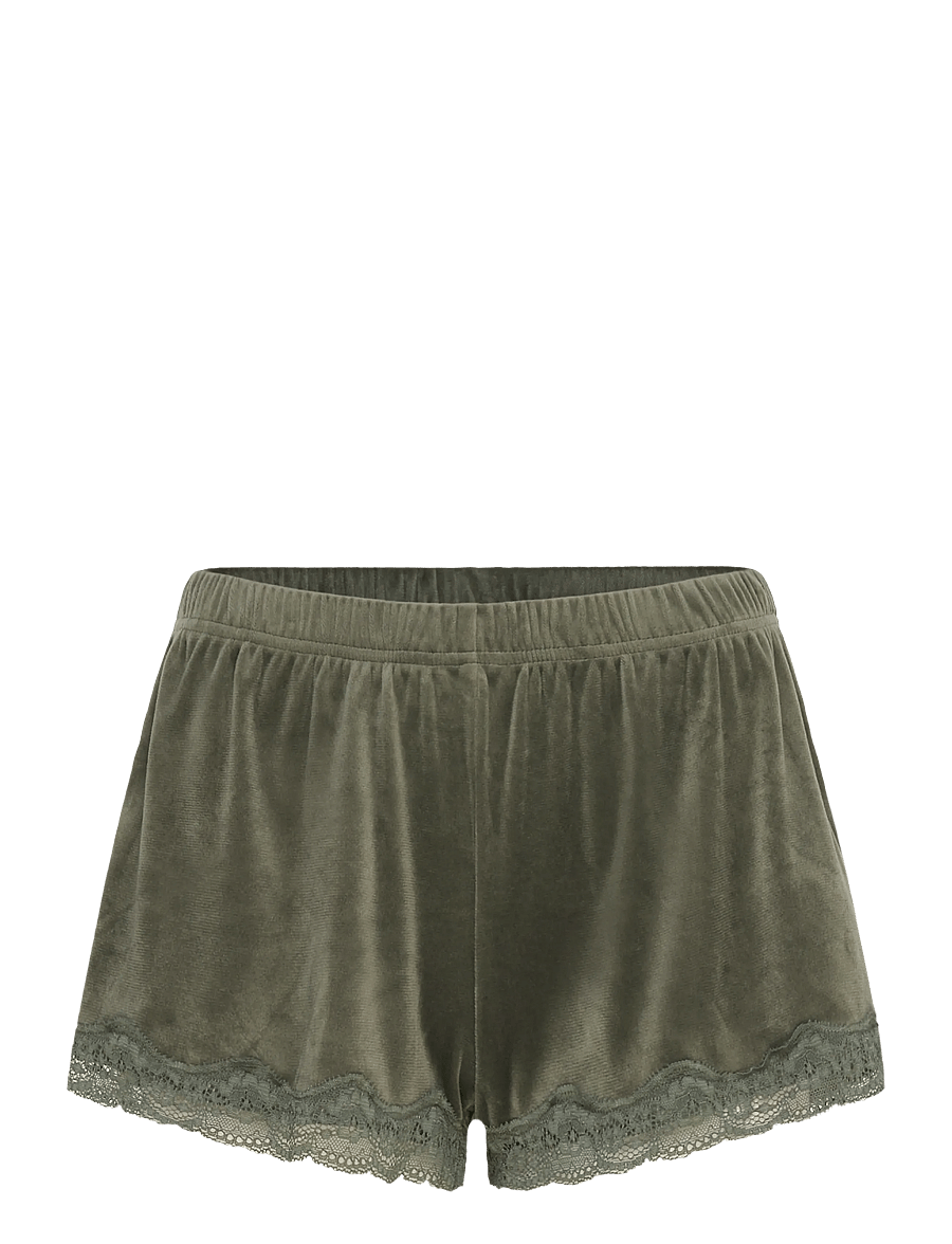 Hunkemöller - SHORT VELOURS SCALLOP LACE - climbing ivy - 0