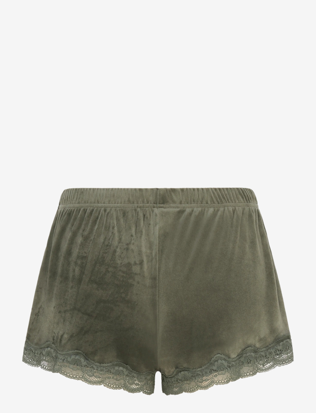 Hunkemöller - SHORT VELOURS SCALLOP LACE - shorts - climbing ivy - 1